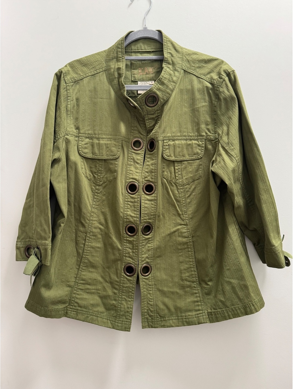 LAL Women's Olive Green Cotton Jacket Size 1X